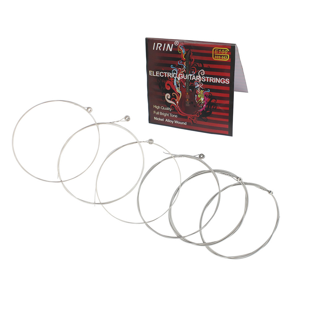 6 sztuk/zestaw strun do gitary elektrycznej z plastikowym opakowaniem E100 akcesoria zamienne do gitara Premium drut powlekany Ray