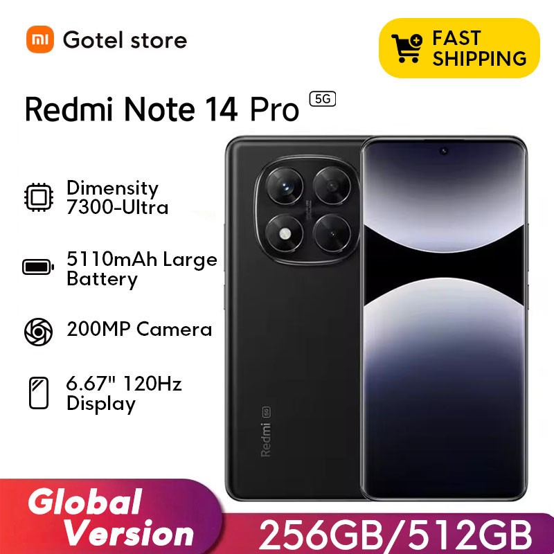グローバル版 Xiaomi Redmi Note 14 Pro 5G スマートフォン MediaTek Dimensity 7300-Ultra 200MP AIカメラ NFC 6.67インチAMOLEDディスプレイ IP68