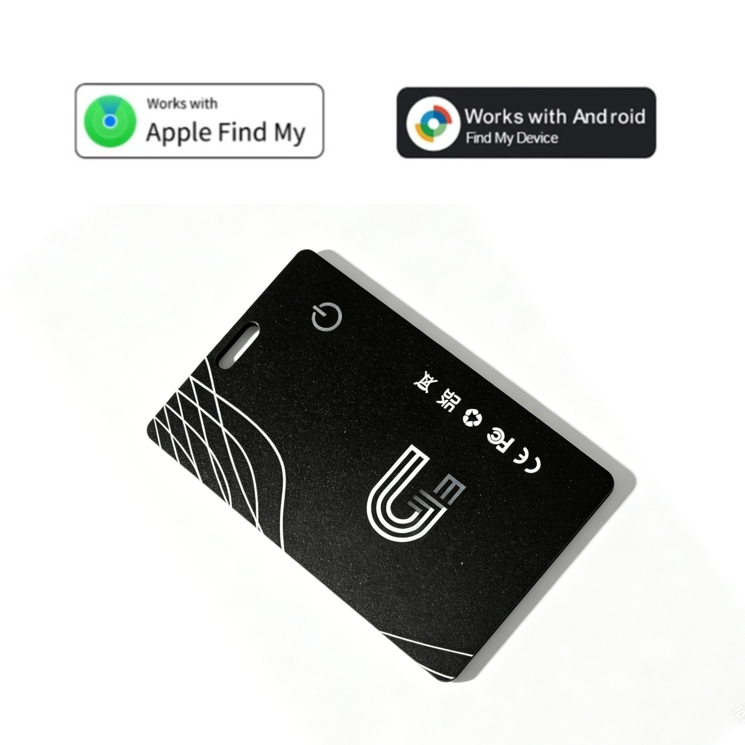 Carte de suivi Bluetooth (iOS et Android), carte de suivi intelligente rechargeable de 0,07 pouce, compatible avec Apple Find My