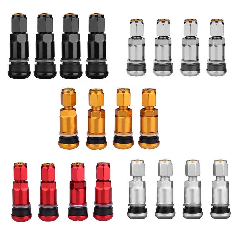 4 Uds. Tapas de vástagos de válvula universales, tapas de vástagos de válvula de neumático de rueda sin cámara de Metal para coche y motocicleta, vástagos de válvula de aire de neumático de aleación de aluminio