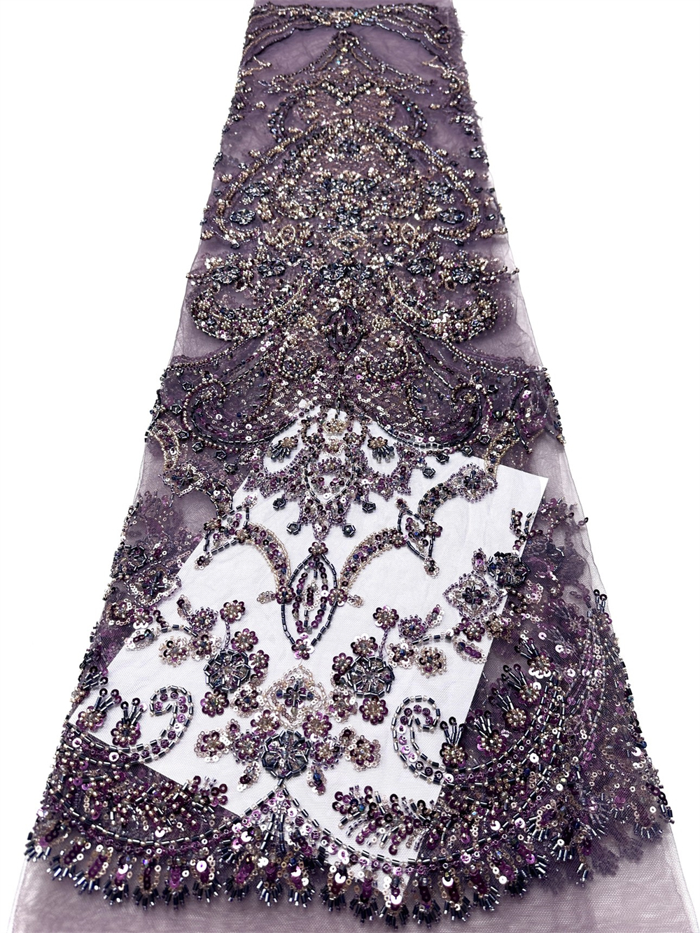 Elegantes Luxus-Partykleid Afrikanisches Handgefertigtes Schwer Perlenverziertes Pailletten-Spitzenkleid Luxuriöser Französischer Tüll-Spitzenstoff zum Nähen
