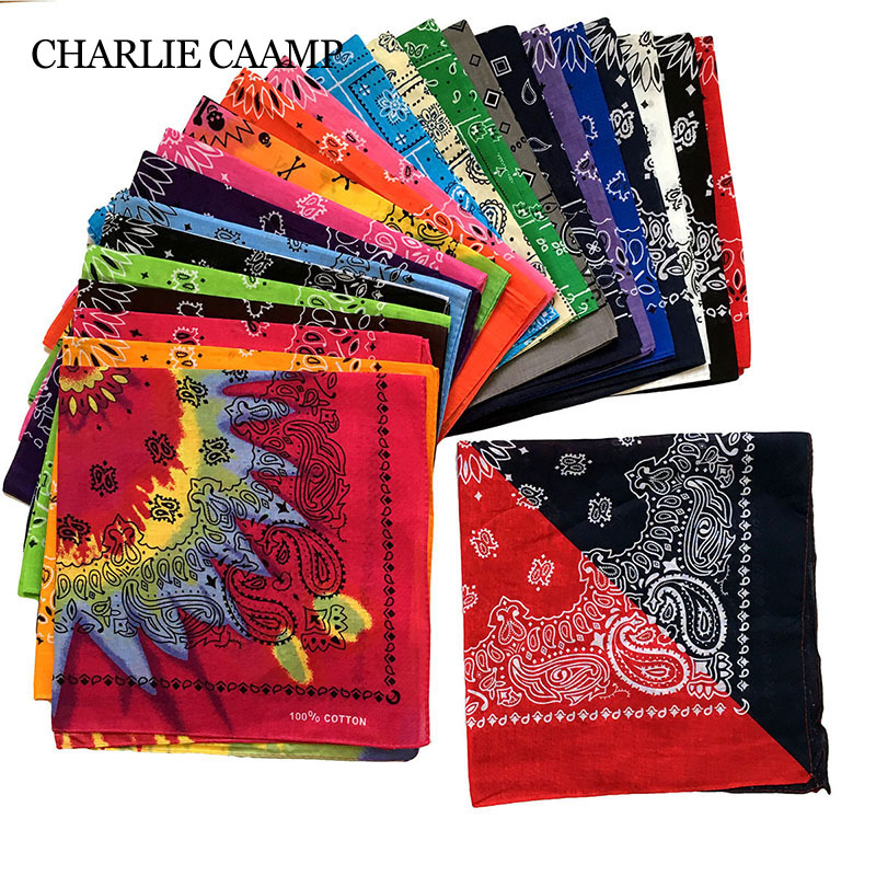 100% algodão bandana lenço quadrado moda hip hop caju preto vermelho bandana impressão para mulheres masculino menino menina hijab venda quente 55cm * 55cm