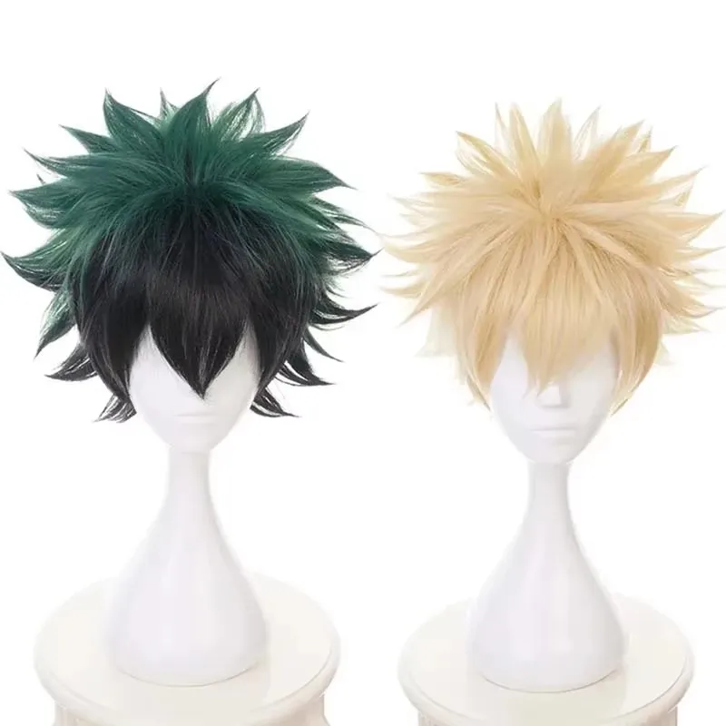 Mijn Hero Academia Midoriya Izuku Bakugou Katsuki Bakugo Korte Pruik Cosplay Hittebestendige Synthetische Haarpruiken
