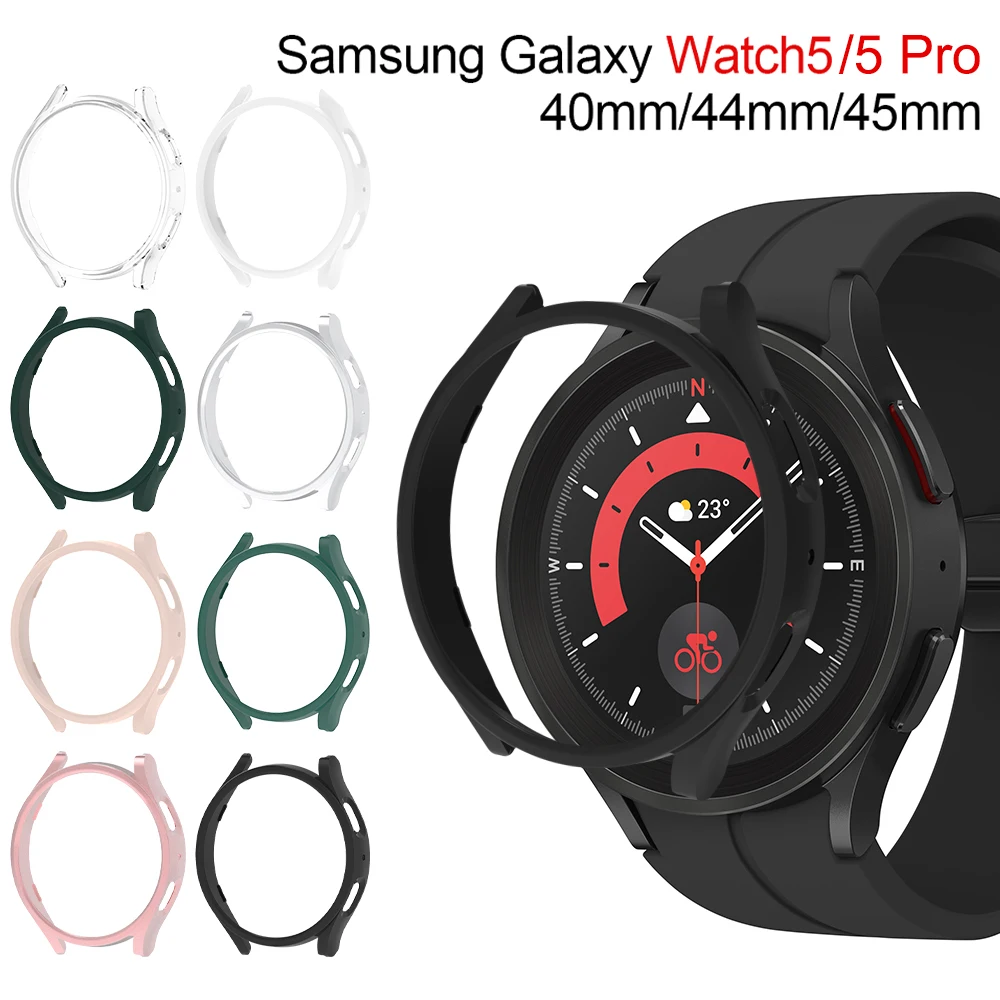 Funda para Samsung Galaxy Watch 5 Pro 45mm Galaxy Watch 5 40mm 44mm Protector de pantalla PC parachoques reloj completo 5/5 Pro accesorios