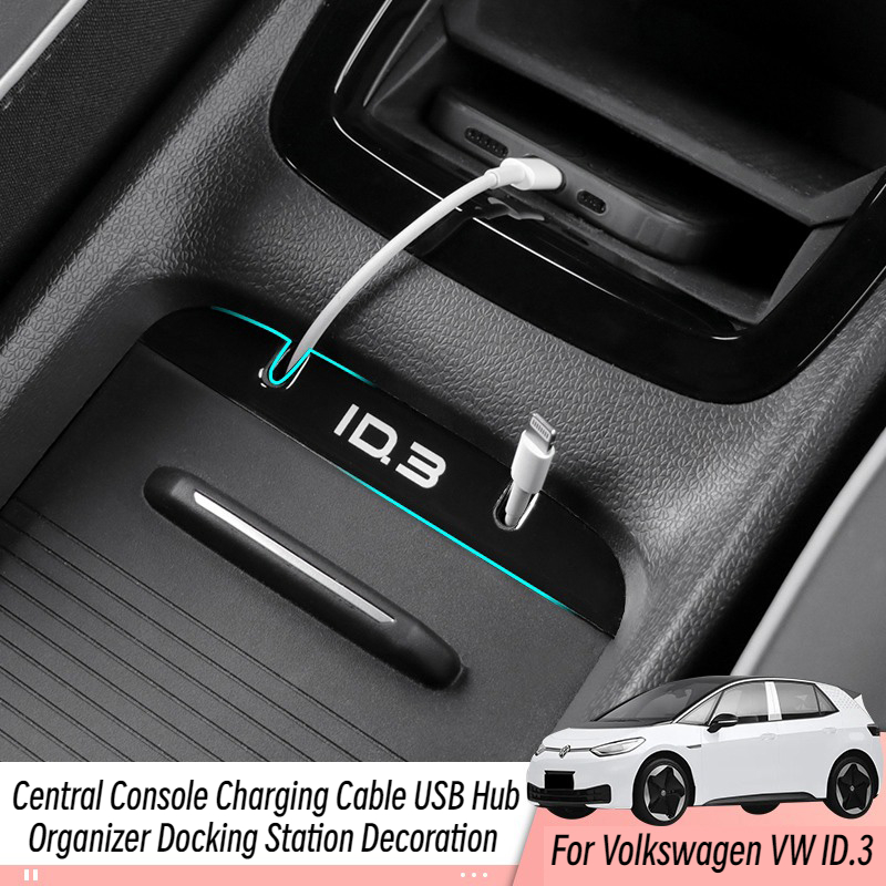 Per Volkswagen VW ID.3 Console centrale Cavo di ricarica Hub USB Organizer Docking Station Accessori decorativi