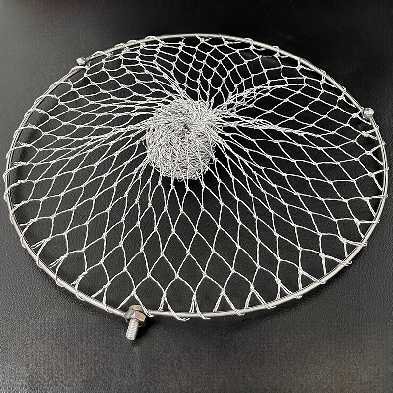 Stainl Steel  Fi Net Head Small Eye Fiing Net Basket Large Dyneema Net Bag ab Net Head Outdoor Cam Gear