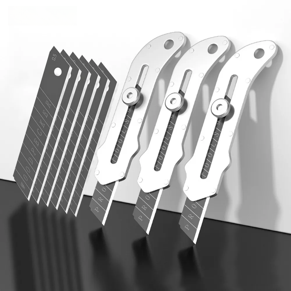 Nuevo Cuchillo Utilitario Portátil de Acero Inoxidable Retráctil para Desempacar Papel Tapiz Cortador de Papel Suministros de Papelería para Oficina y Escuela