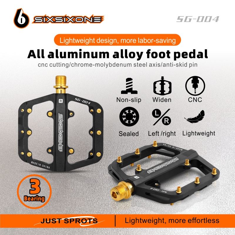 SIXSIXONE SG-004 จักรยานเสือภูเขา Ultralight CNC อลูมิเนียมปิดผนึก 3 แบริ่งลื่นขยายเหยียบ