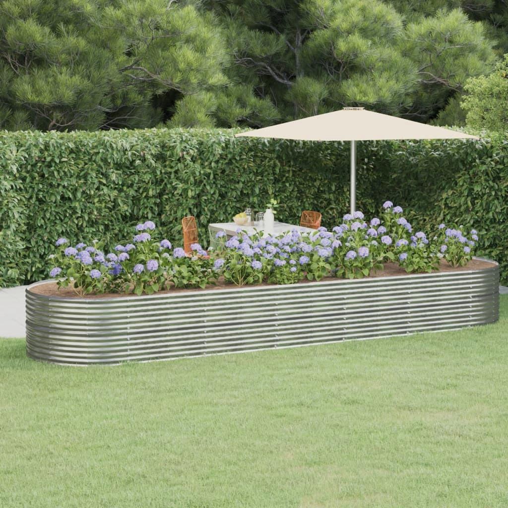 RVS verhoogd tuinbed 510x140x68 cm zilverkleurige duurzame plantenbak voor tuinieren in huis