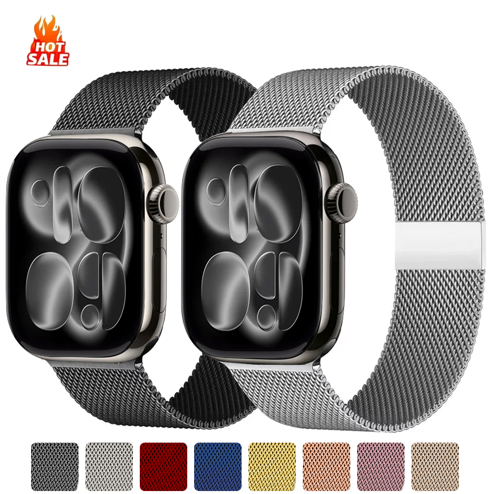 Pulseira de laço milanês para apple watch band 11 46mm 44mm 40mm 41mm 42mm 45mm pulseira iwatch série 10 8 7 6 5 4 se 9 ultra 3 49mm