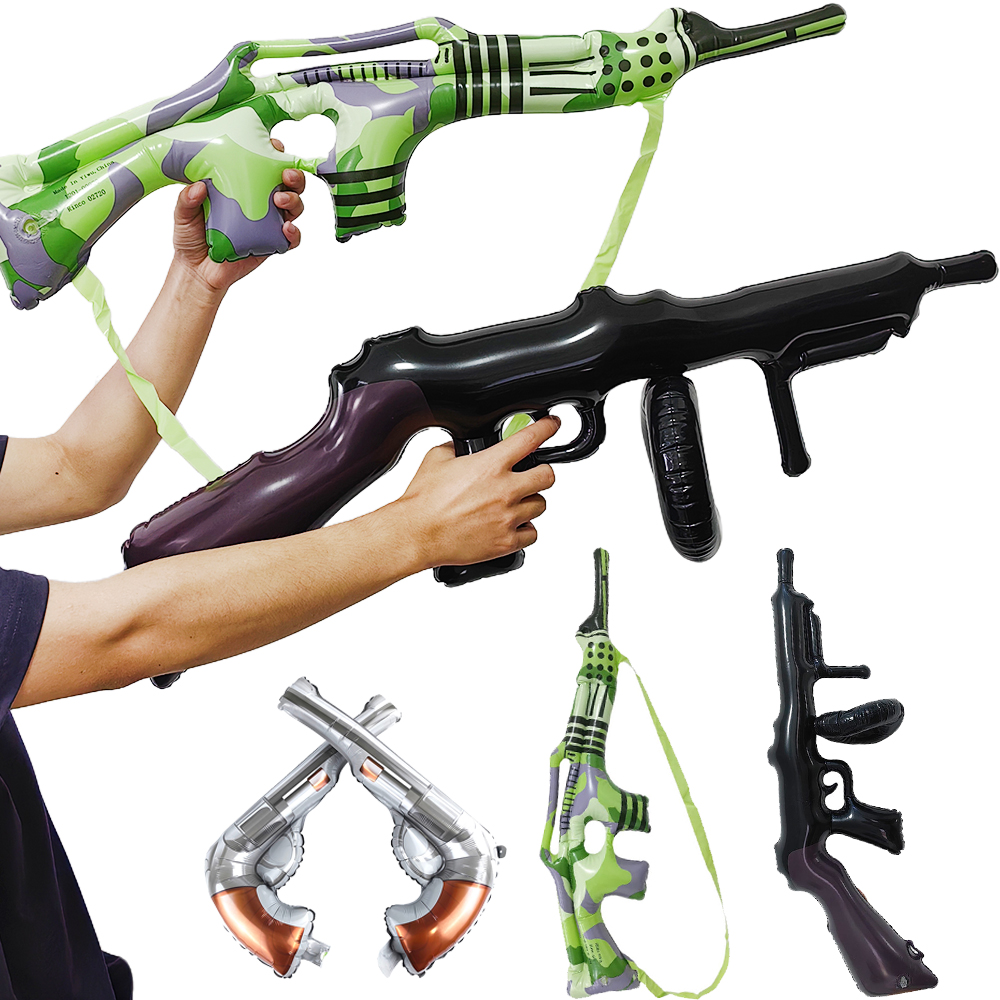 Tarnung aufblasbare Pistole Pistole Requisiten Ballon Kostüm Zubehör aufblasbare Maschinen gewehr Cosplay Thema Party Geburtstag Dekor atio