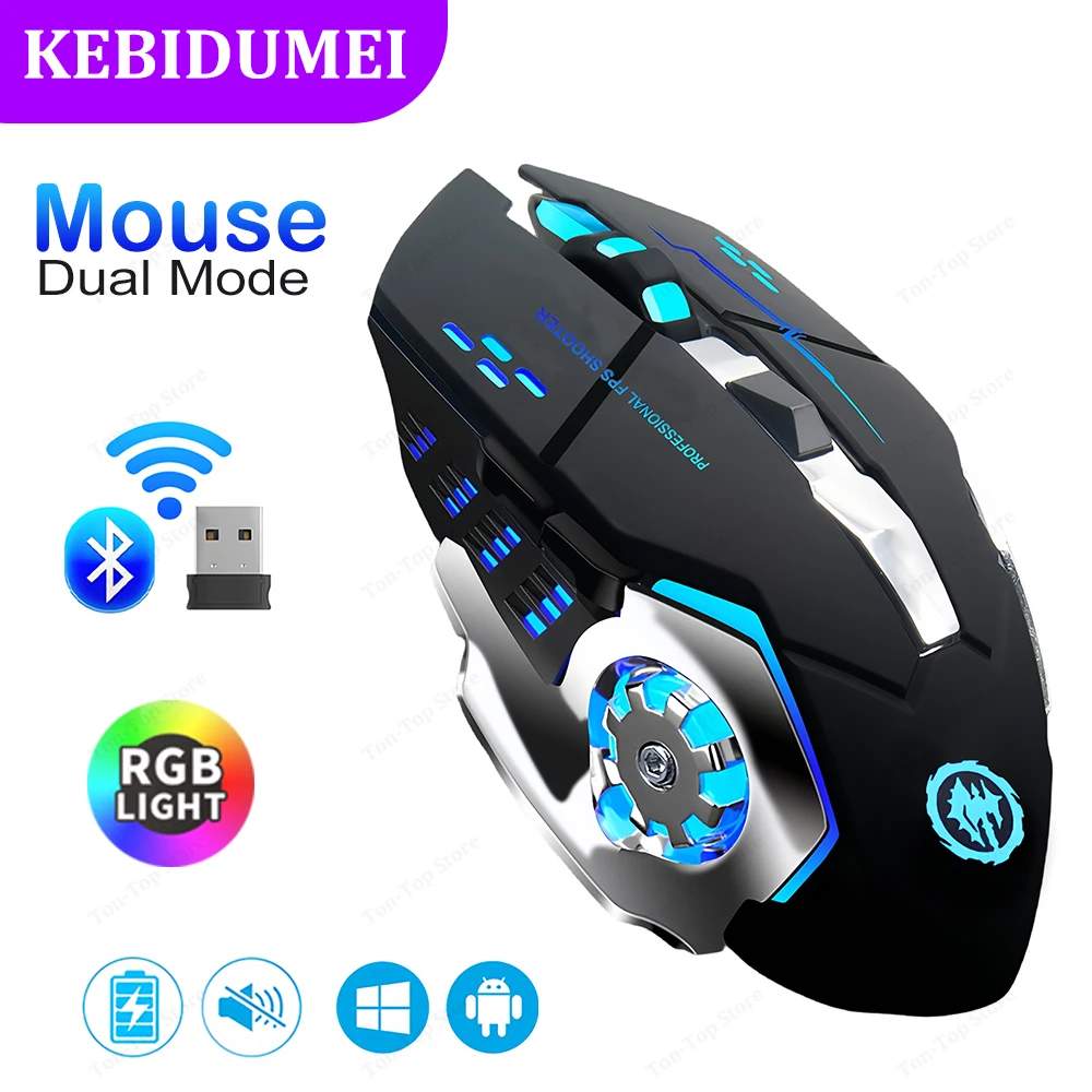 Bluetooth 5,2 мышь RGB игровая мышь 2,4G беспроводная мышь перезаряжаемая бесшумная мышь 3600 точек на дюйм мышь для Macbook ноутбук планшет