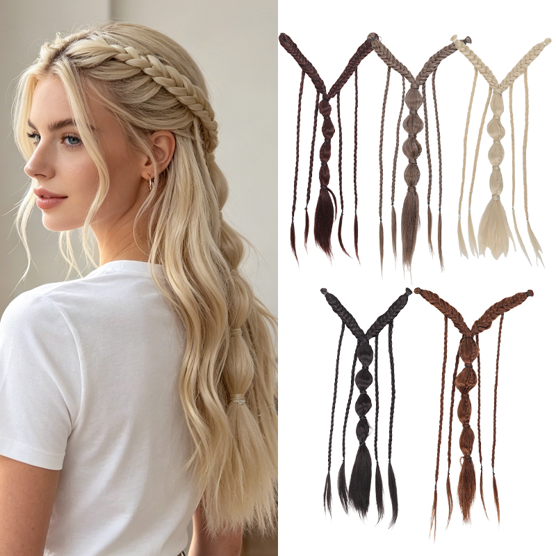 Elf Style halfgevlochten haarextensies met BB-clips, synthetisch nephaar voor dames, eenvoudige styling aan de achterkant van het hoofd