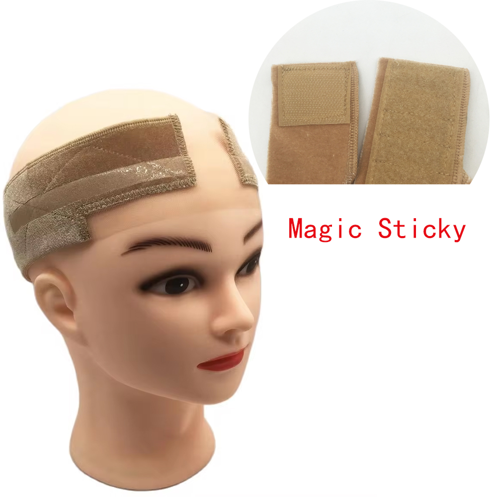 ヘアバンド ベルベットウィッググリップバンド レース付き マジックスティッキー 柔軟なスカーフ 調節可能なゴムバンド付き ヘッドバンド ヘアアクセサリー