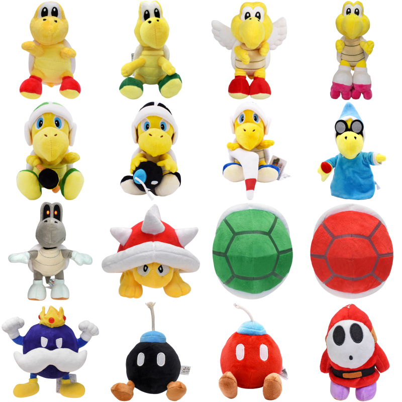 22 стиля Kawaii Mario Koopa Troopa Kamek Turtle Мягкие плюшевые игрушки Симпатичные аниме King Bob-omb Shy Guy Мягкие куклы Peluche Подарки
