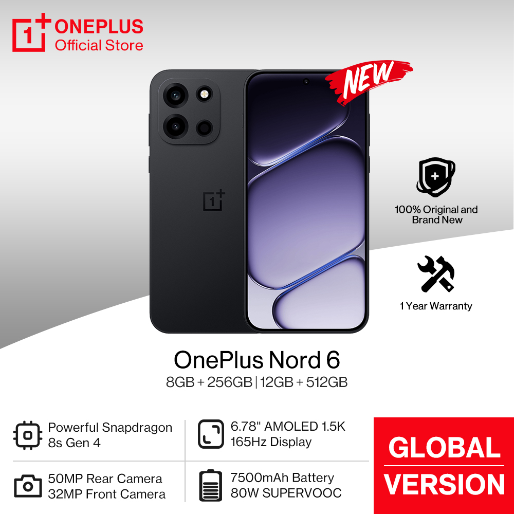 Мировая премьера смартфона OnePlus Nord 6 Global Version с AMOLED-дисплеем 165 Гц 1.5K, процессором Snapdragon 8s Gen 4 и основной камерой Sony 50 МП