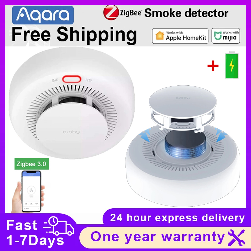 Aqara Unabhängiges Rauchmelder-Sensor-Feuermeldesystem für die Sicherheit im Home Office, Rauchmelder, Brandschutz, batteriebetrieben