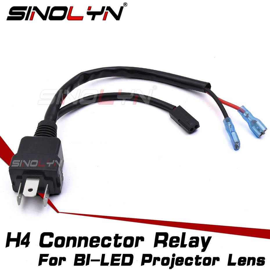 Sinolyn 12v 24v h4 soquete conector fio de relé para lâmpadas led bi led lentes do projetor luzes para h4 fiação acessórios do carro