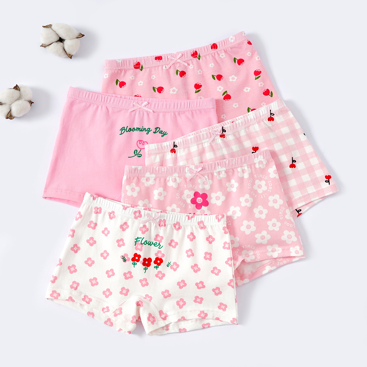 Mutandine in cotone per bambine, pantaloncini con cartoni animati, confezione da 5