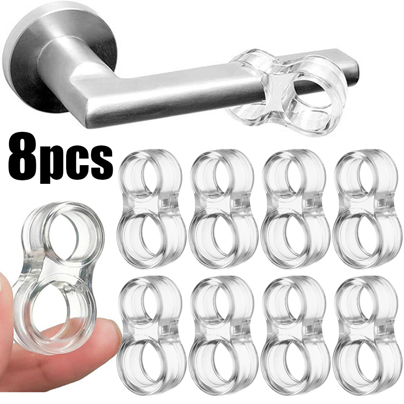 Transparente PVC Silicone Door Handle Buffer, Rolha de porta, protetor de parede, Segurança do bebê, Anti-Colisão Shock Absorber, Pads, 8 Pcs, 4Pcs