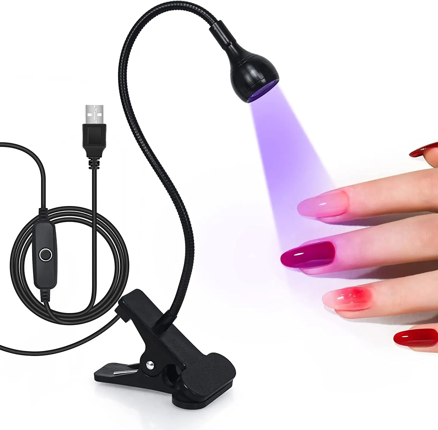 Lâmpada uv para unhas, 395nm, led, ultravioleta, lâmpada de mesa, luz preta, secador de manicure, luz de cura uv para resina, arte em unhas