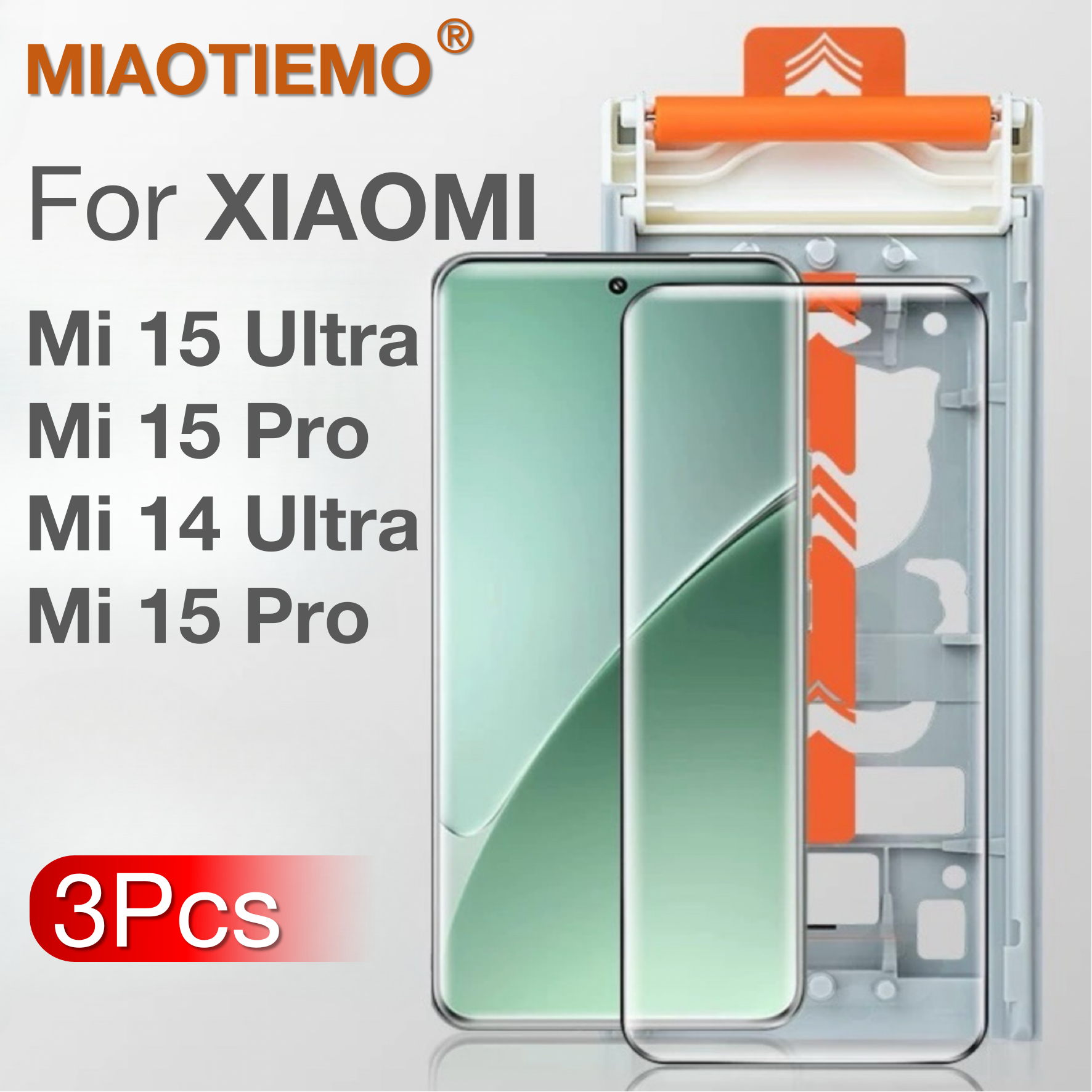 3 pezzi per XIAOMI 15Ultra 14Ultra 15Pro 14 15 Ultra protezione schermo nessun posizionamento della polvere con kit di installazione, non in vetro temperato