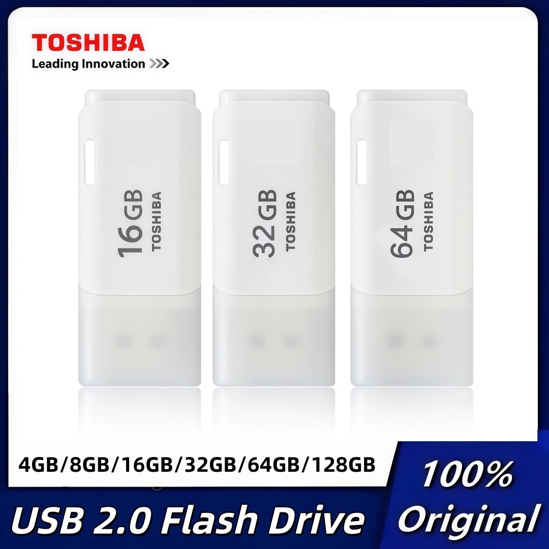 แฟลชไดรฟ์ TOSHIBA ของแท้ 4GB 8GB 16GB 32GB 64GB 128GB USB 2.0 สำหรับ PC และ Mac