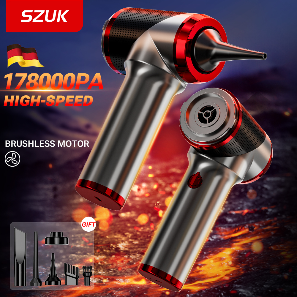 SZUK Nieuwe 178000Pa Mini Auto Stofzuiger Draadloze Handheld Cleaner Reinigingsmachine Sterke Krachtige Draagbare Stofzuiger Auto