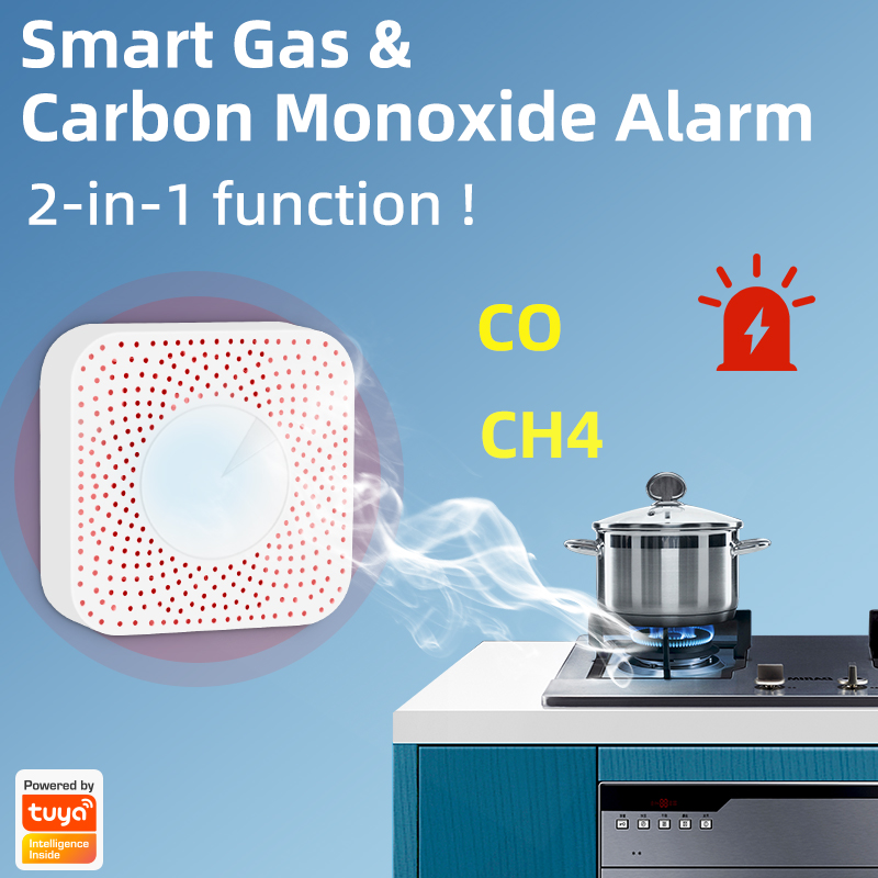 Sensor de monóxido de carbono Tuya WIFI/ZigBee, Detector de fugas de Gas, Sensor de Gas doméstico con alarma para el hogar Gprs, Sensor de fugas de Gas Natural