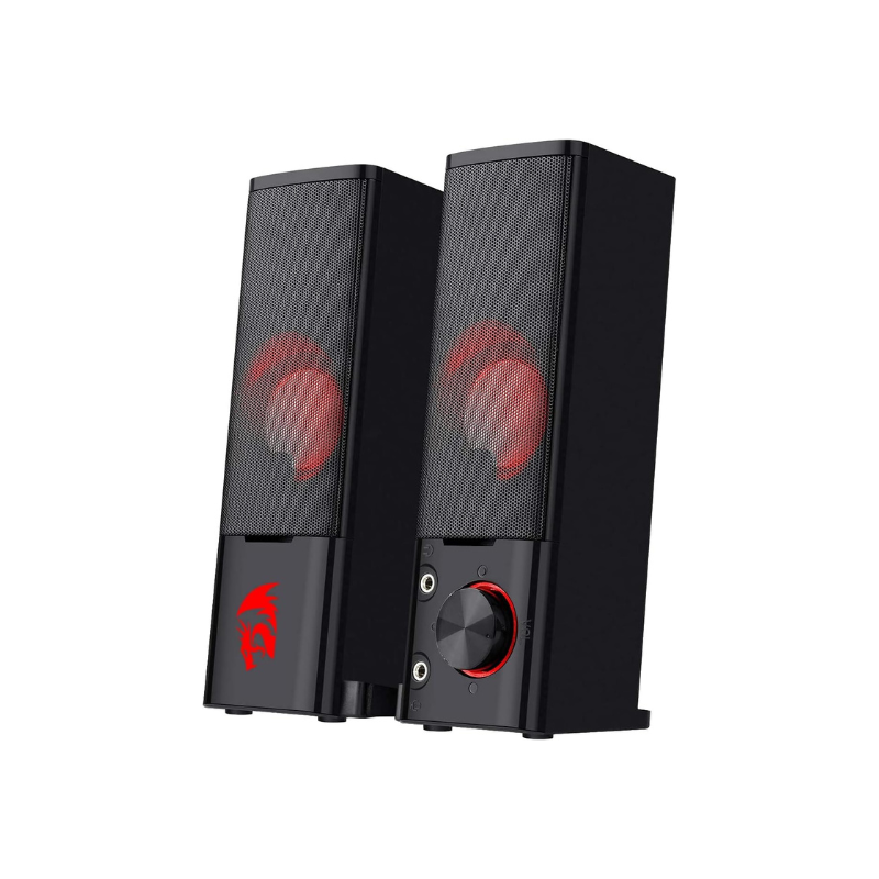 Redragon GS550 PC-Gaming-Lautsprecher, 2.0-Kanal-Desktop-Computer, Soundbar, hochwertiger Bass und dezente rote Hintergrundbeleuchtung