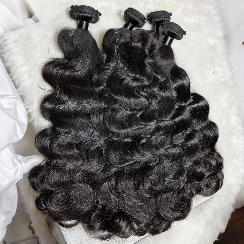30 40Inch 3 4 Bundle Loose Body Wave Bundles Unprocessed Human Hair 16A Raw Hair Bundles Extensions Brazilian Natural Black