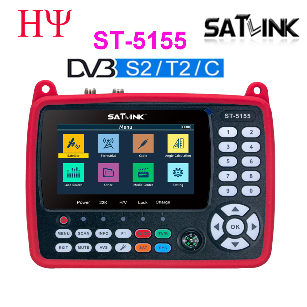 SATLINK ST-5155 DVB-S2/T2/C COMBO HD buscador de TV por satélite H.265 HEVC MPEG4 4,3 pulgadas compatible con VS V8 Finder Pro2 st5150 vf9930