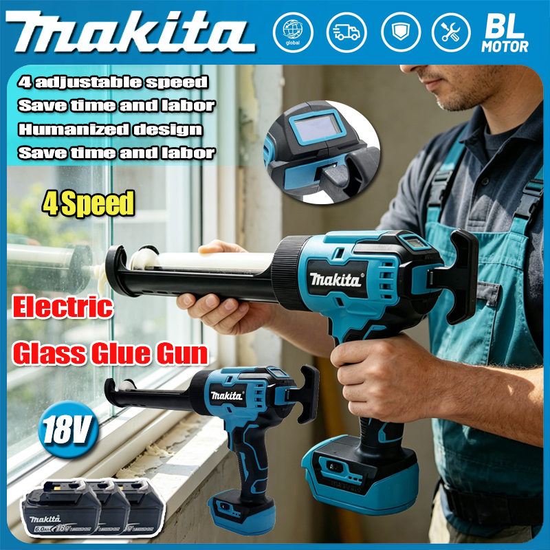 Pistola de sellado inalámbrica Makita para vidrio, adhesivo de cemento, sellador de puertas y ventanas, herramienta de relleno.