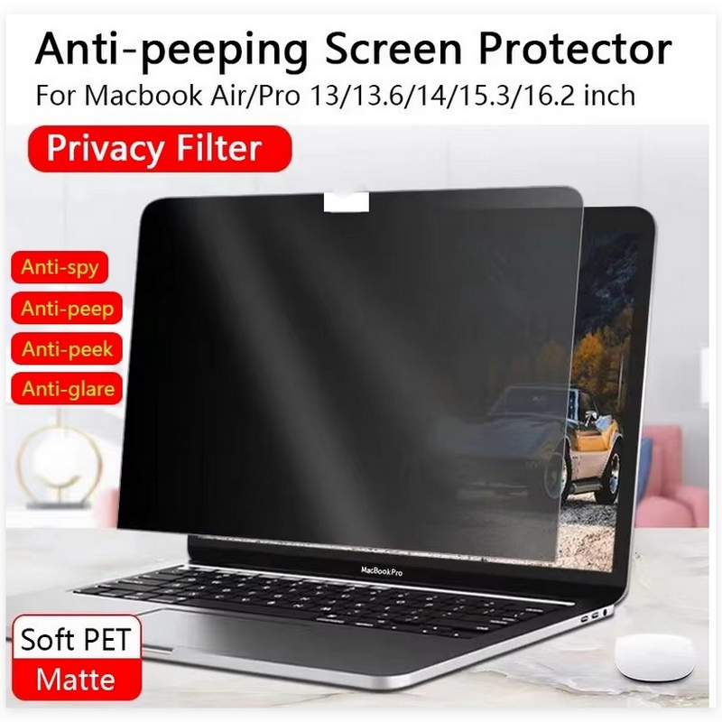 Folia ochronna na ekran Macbook Air 13 13.6 15 M1 M2 Pro 14 16, zapobiegająca podglądaniu, ochrona prywatności, redukcja odblasków.