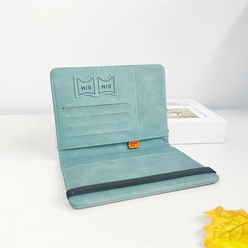 RFID bloquant le porte-passeport couverture portefeuille étui voyage en cuir portefeuille pour hommes femmes multi-fonction ID carte bancaire étui accessoires