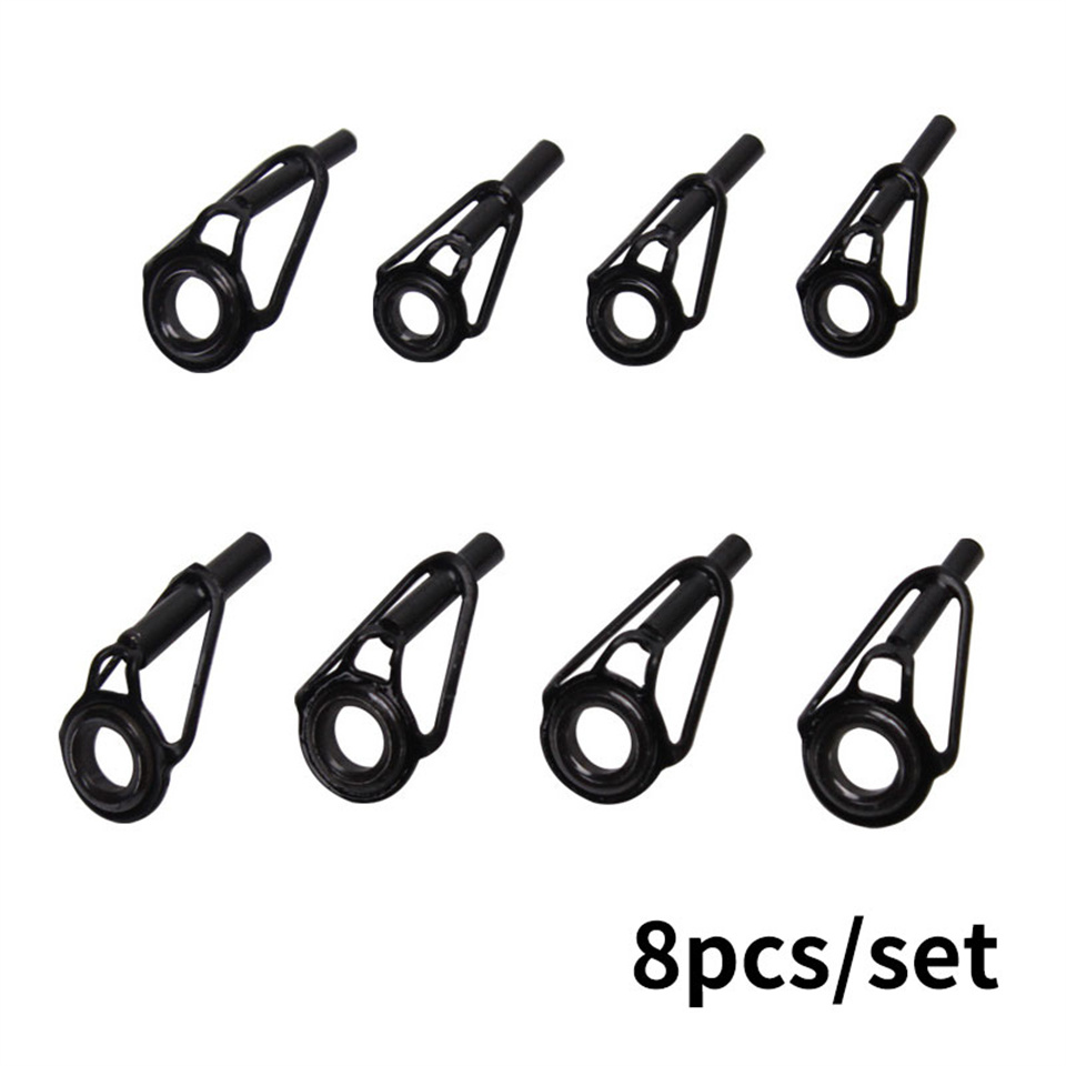 스테인레스 스틸 낚시 탑로드 가이드 도자기 반지 8pcs DIY 낚시대 팁 수리로드 팁 액세서리 낚시 태클 Pesca