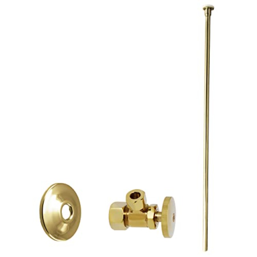Kit Saluran Suplai Toilet A105KFH-01 5/8" x 3/8" OD x 20" dengan Kepala Datar dan Katup Penutup Sudut Gagang Bulat