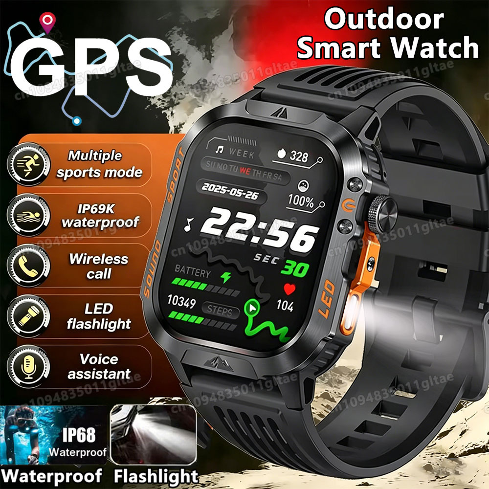 Nuevo Reloj Inteligente Militar 2026 para Hombre, IP67 3ATM, Monitor de Actividad Física para Deportes al Aire Libre, Monitor de Presión Arterial, Llamadas BT, GPS