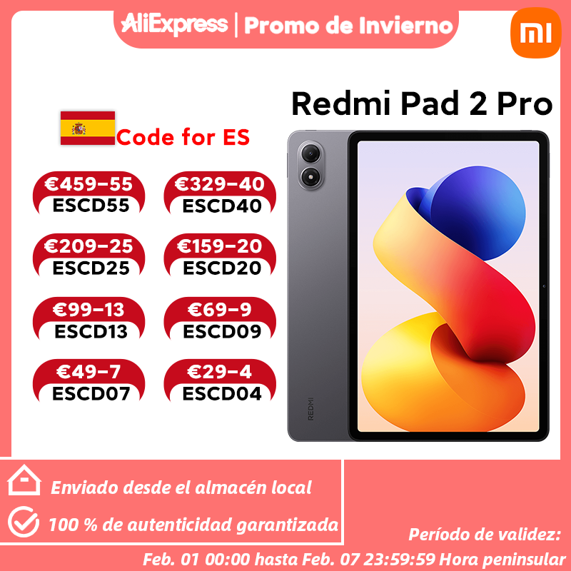 Wersja globalna Redmi Pad 2 Pro 12,1" Wyświetlacz 2,5K o krystalicznej czystości Objętościowa bateria 12000 mAh (typowa) Procesor Snapdragon 7s Gen 4 Xiaomi HyperOS 2 Tablet Xiaomi