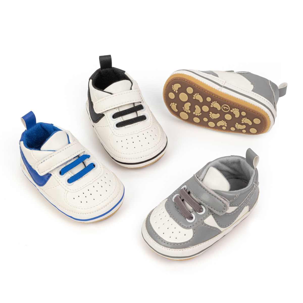 Moda clássica versátil infantil esportes sapatos casuais de borracha antiderrapante não cair no calcanhar sola macia sapatos da criança do bebê