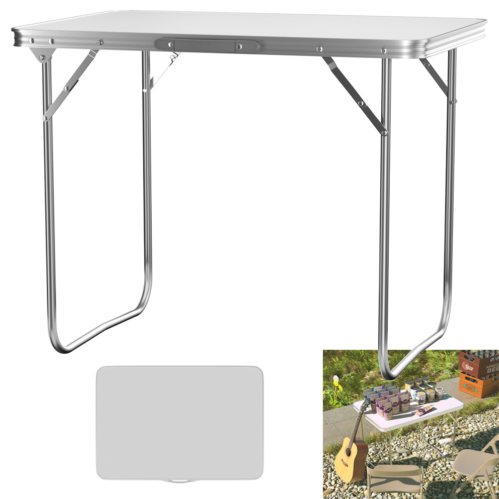 EFAN 2.6FT/80CM aluminiowy składany stół stół kempingowy przenośny stół gastronomiczny na piknik przyjęcie w ogrodzie grill, 80x60x69cm
