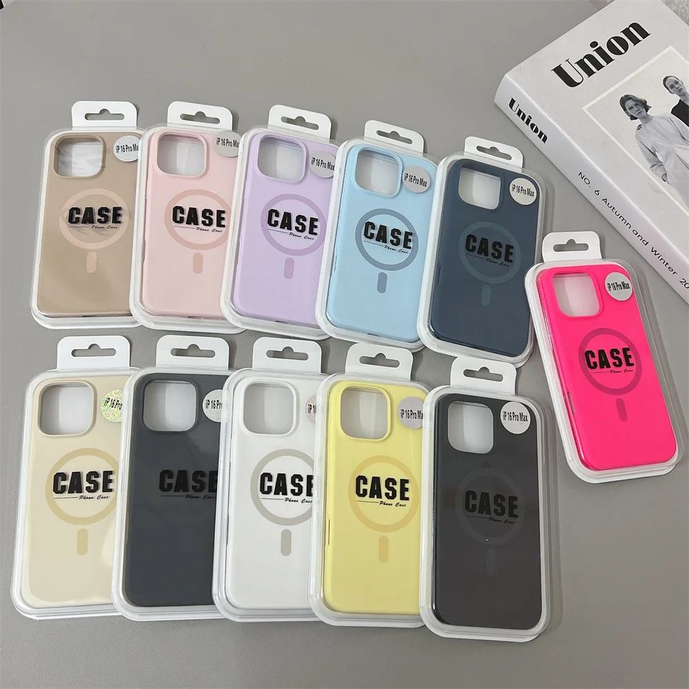 Officiële originele siliconen telefoonhoes voor iPhone 16 15 14 13 12 Pro Max, compatibel met MagSafe draadloos opladen, magnetische cover