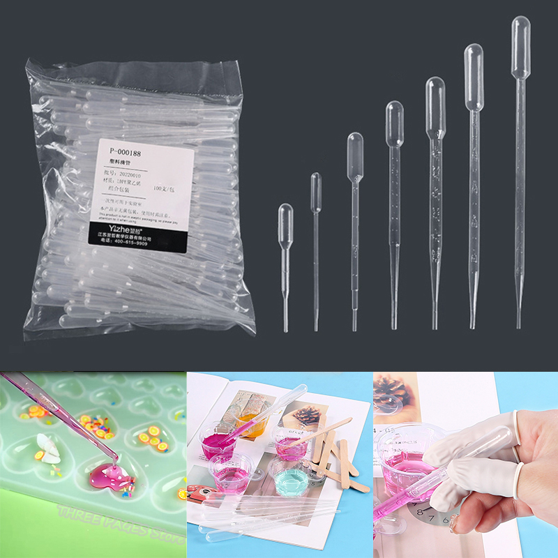 20-150 ชิ้นพลาสติกทิ้ง Eye Dropper Transfer Pipettes ที่สําเร็จการศึกษาสําหรับ DIY อีพ็อกซี่เรซินแม่พิมพ์ซิลิโคนเครื่องประดับทําเครื่องมือ