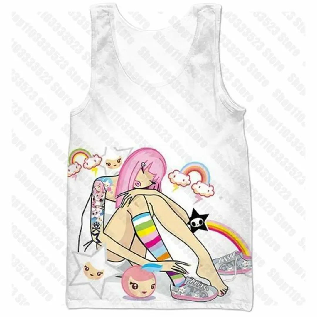 Camiseta Feminina Estilo Y2K Punk Gótica Anos 2000, Colete Regata Streetwear Estético Vintage Casual de Manga Curta