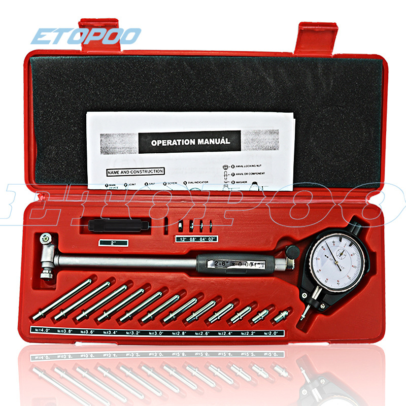 2" - 6" 0,001" Medição profunda do furo do motor 50-160mm 0,01mm Medidor indicador de furo de discagem