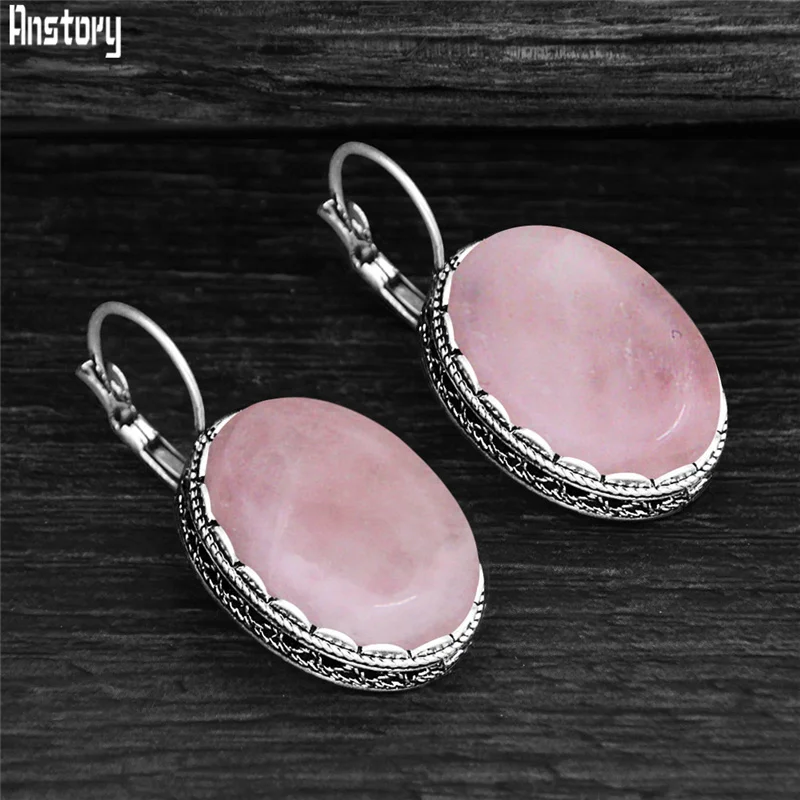 Boucles d'Oreilles promenales en Quartz Naturel pour Femme, Accessoire Vintage, Jades, Ystes d'Alanger, Pierre Tral Ordinaire, Lapis Lazuli, Unakite, Pierre de Lune, à la Mode