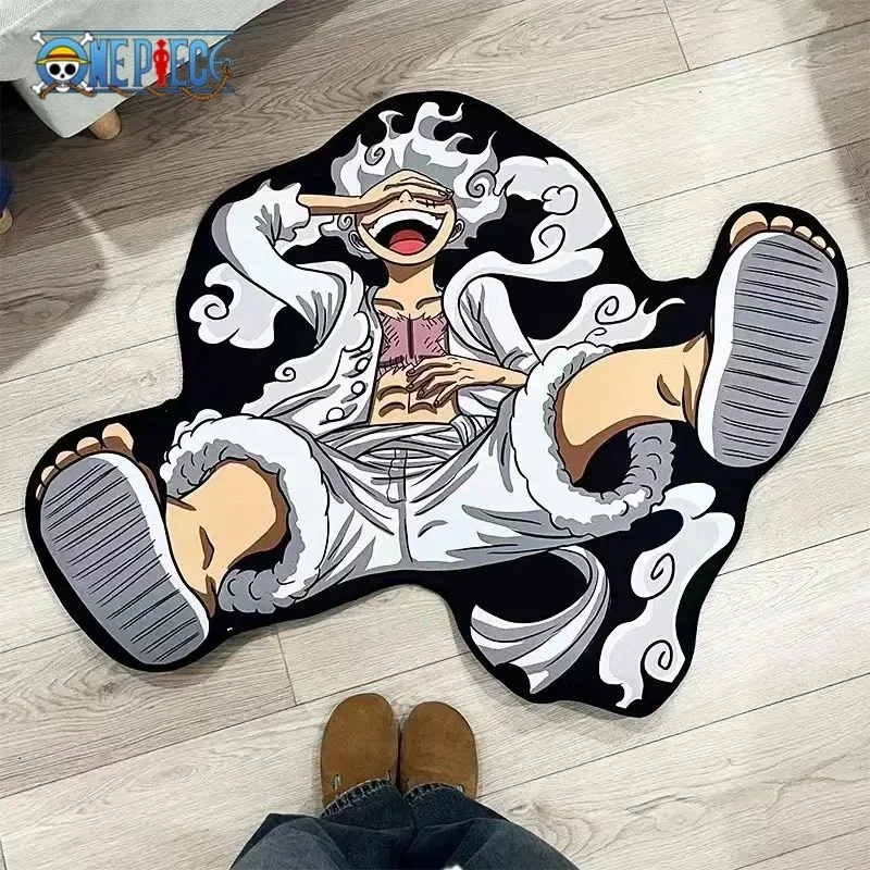 Tapis irrégulier One Piece Luffy Gear 5 en forme de personnage d'anime, tapis de décoration pour la maison, tapis antidérapant pour canapé, salon, cadeau