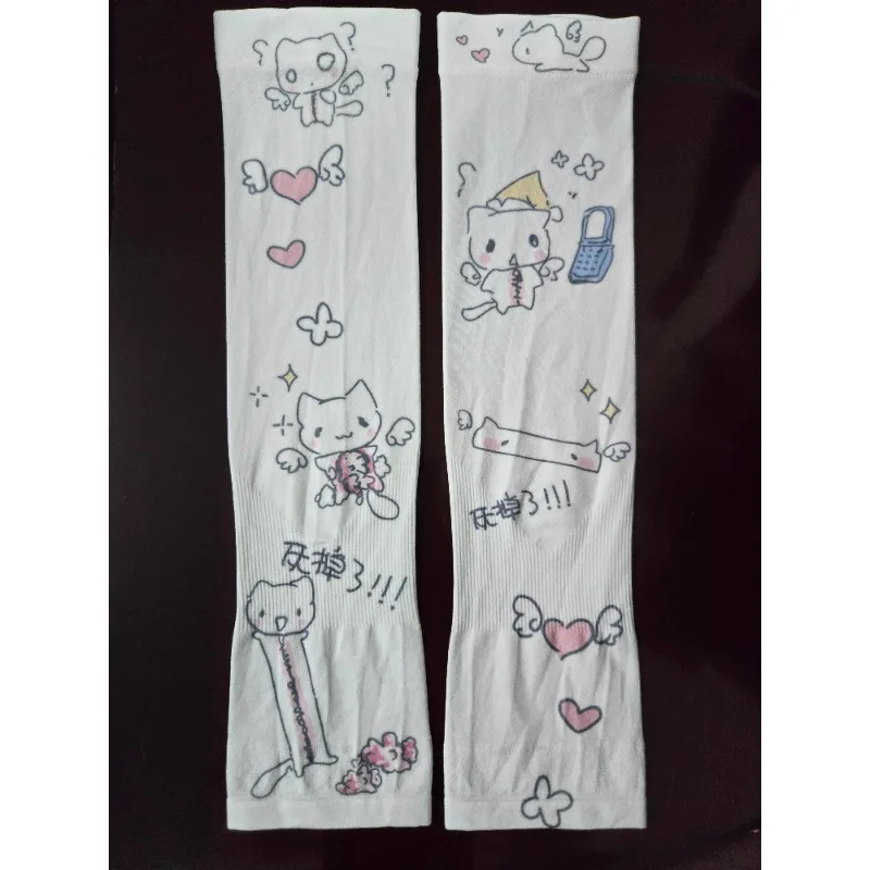 Manga de protección solar con estampado bonito de subcultura Y2k de verano, manga con patrón japonés Kawaii, manga para brazo de bicicleta al aire libre