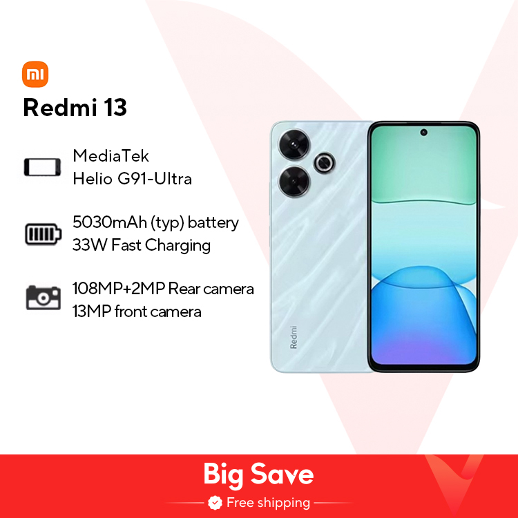 Xiaomi Redmi 13 Smart Phones Mediatek Helio G91-Ultra 108mp 5030Mah Camera 33W Snel Opladen 90Hz Scherm Globale Versie