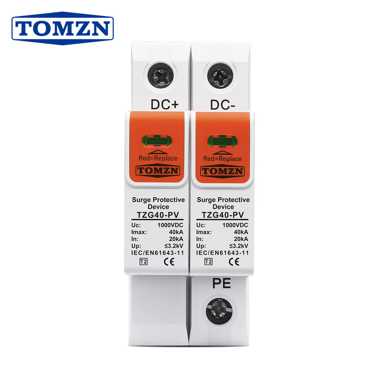 SPD DC 1000V 40KA Nhà Tăng Bảo Vệ Bảo Vệ Điện Áp Thấp Arrester Thiết Bị 500V 800V